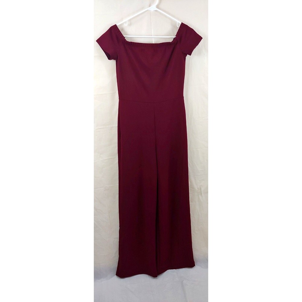 Lulus Womens Jumpsuit Sz Medium Jumper Romper Red Short Sleeve One Piece